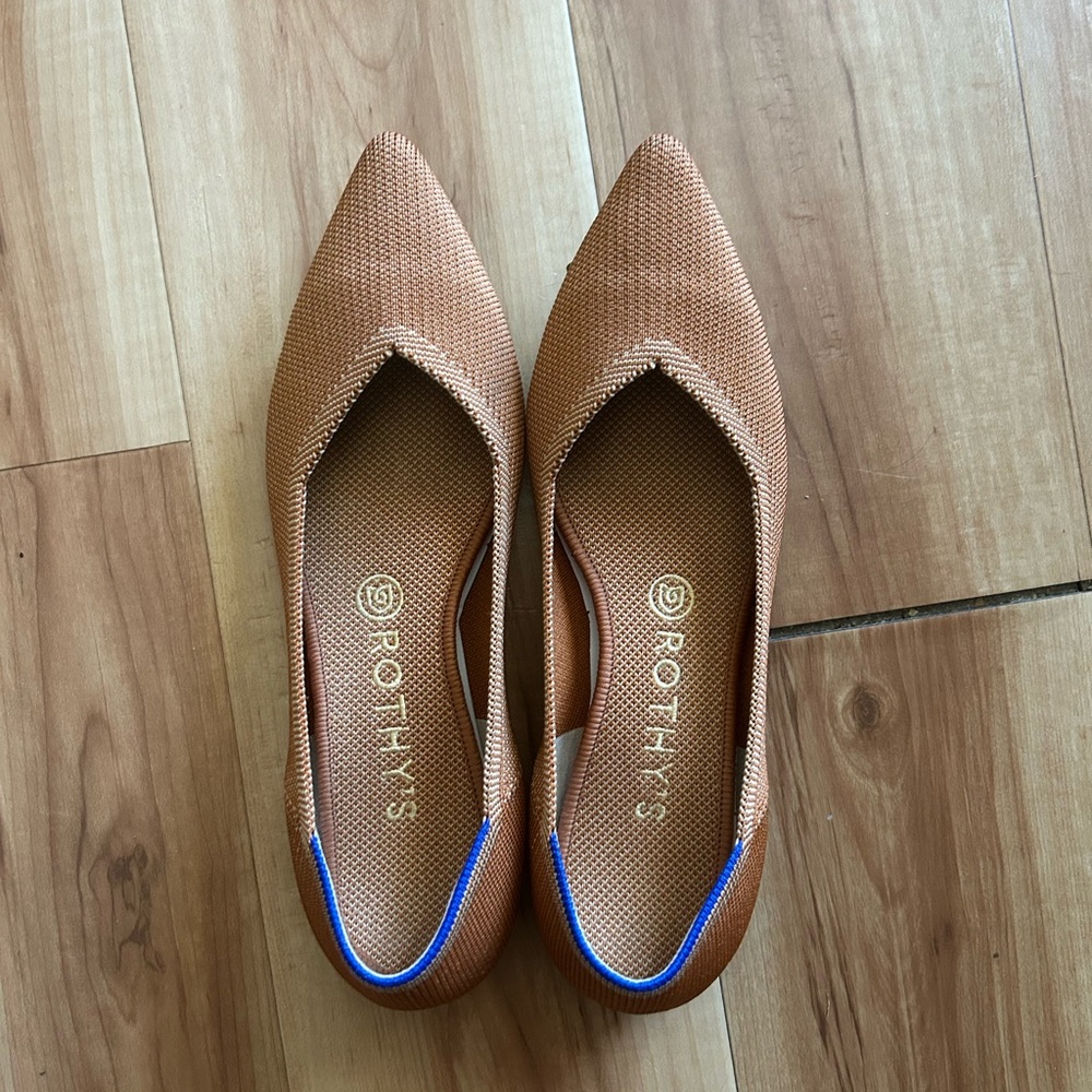 Rothy's Brown and Blue Pointed Flats